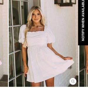 These Three Three-  Everlee Puff Sleeve Dress White